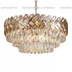 Люстра хрустальная, цвет золото. Цоколь Е14. Кол-во ламп 12. Код товара: 8034-60GD