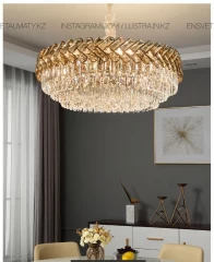 Люстра хрустальная, цвет золото. Цоколь Е14. Кол-во ламп 12. Код товара: 8034-60GD