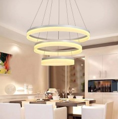 Светодиодная люстра 100вт хай тек кольца (белый и черный цвета)