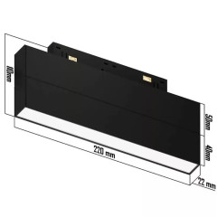 Магнитный трековый матовый поворотный светильник 12W 22CM PRO