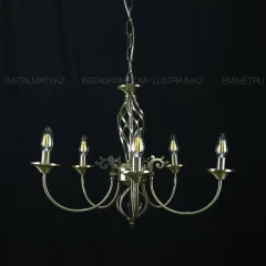 Люстра подвесная на 5 ламп, цоколь Е14. Цвет бронза. Код: 80231-5AB