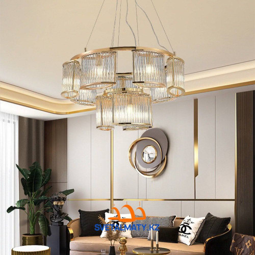 Подвесная стеклянная люстра D-7137/7+3