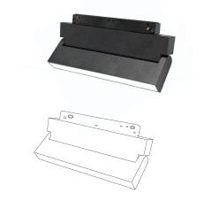 Магнитный трековый матовый поворотный светильник 12W 22CM LUX