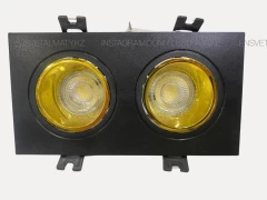 Спот встраиваемый черно-золотой, цоколь MR16