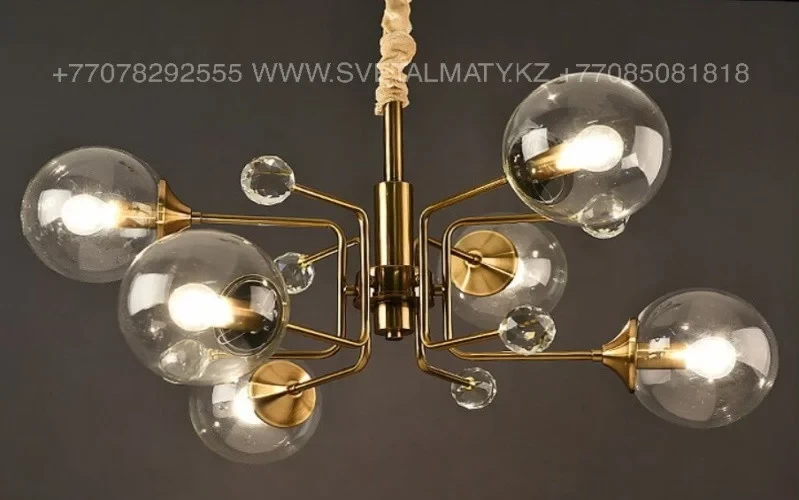 Люстра на 6 ламп в цвете Медь