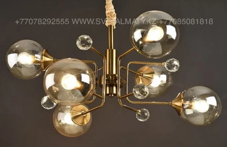 Люстра на 6 ламп в цвете Медь