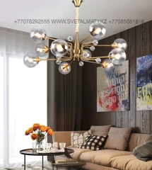 Люстра на 10 ламп в цвете Медь