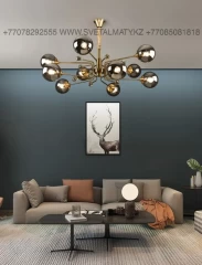 Люстра на 10 ламп в цвете Медь