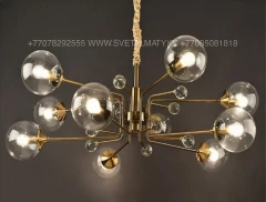 Люстра на 10 ламп в цвете Медь