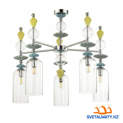 Люстра на штанге из стекла и керамики T001-5CH