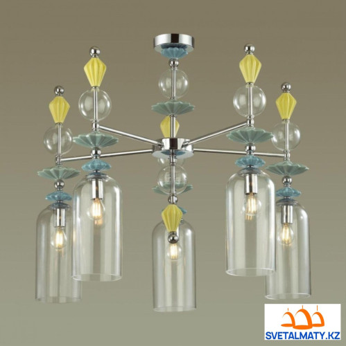 Люстра на штанге из стекла и керамики T001-5CH