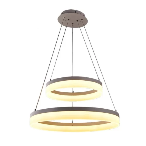 Белая LED люстра Кольца 60+40см