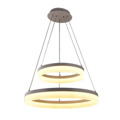 Белая LED люстра Кольца 60+40см
