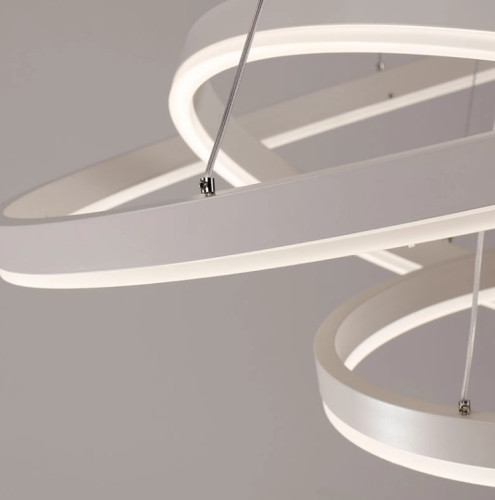 Белая LED люстра Кольца 60+40см