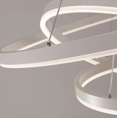 Белая LED люстра Кольца 60+40см
