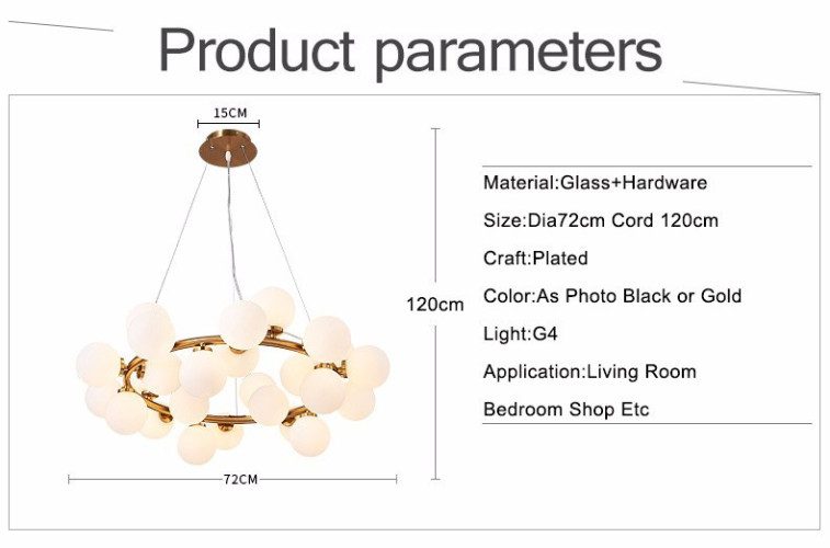 Люстра на 25 лампочек с белыми плафонами в стиле Post-modern