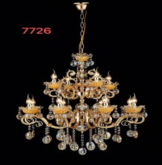 Люстра хрустальная на 12 ламп, цвет золото. Цоколь Е14.