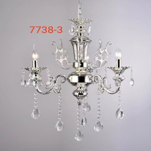 Люстра хрустальная на 3 лампы, цвет серый. Код товара: 7738-3CH