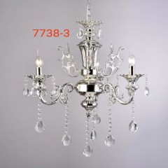 Люстра хрустальная на 3 лампы, цвет серый. Код товара: 7738-3CH