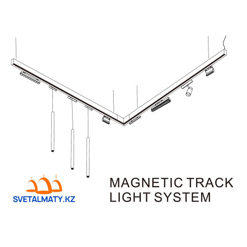 Магнитный трековый светильник линейный с линзами 18W 32CM PRO