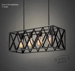 Люстра в стиле Лофт черная на 4 лампы