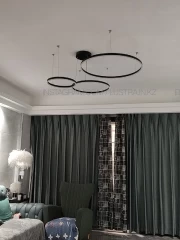 Современная светодиодная люстра на 3 кольца, цвет черный