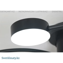 Потолочная черная люстра светодиодная 6 плафонов