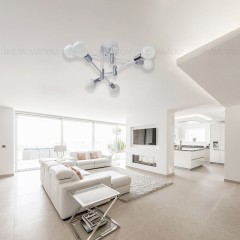 Люстра потолочная  белый+хром на 6 ламп