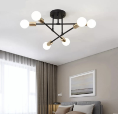 Modern Black Gold люстра черная с золотом на 6 ламп