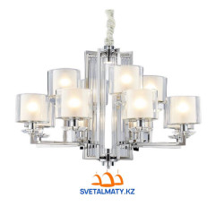 Люстра подвесная на 12 стаканов, цоколь E14+Led, цвет хром