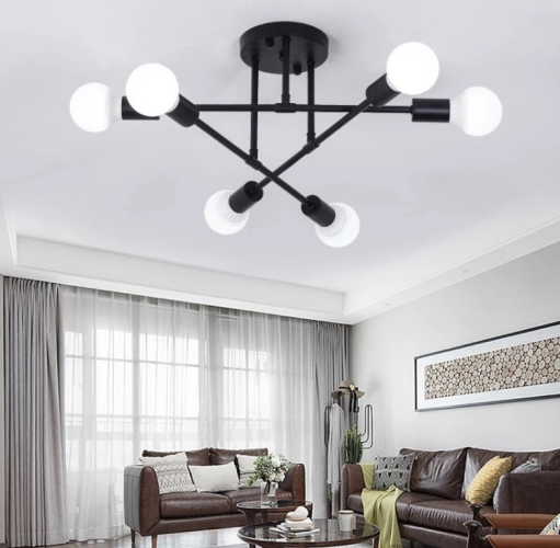 Modern Black люстра черная на 6 ламп