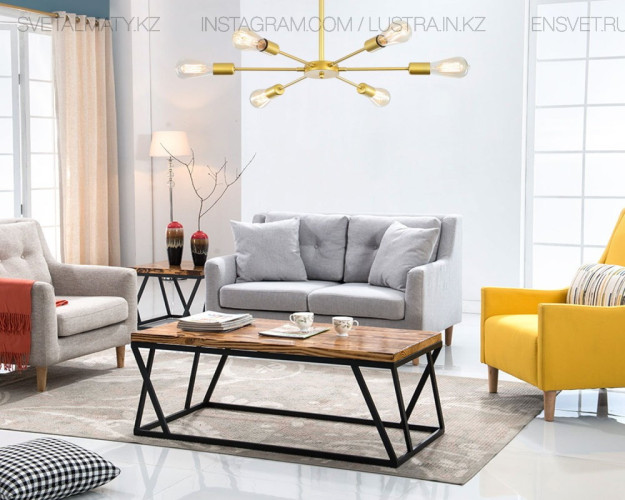 Люстра потолочная, цвет золото, цоколь E27