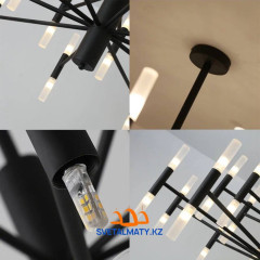 Люстра в современном стиле на 40 ламп, цвет черный. A0020-40 BK