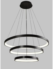 Сақина түріндегі D-5034/600+500+400 BK аспалы LED люстра