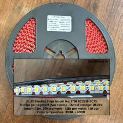 Гибкая двухцветная светодиодная лента JS LED 12м 160 LED/m для люстр