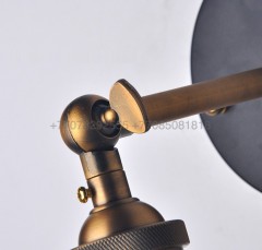 Черная с латунью лофт настенная бра Retro Wall Old Copper Metal
