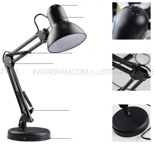 Настольная лампа направленного света (Черная)