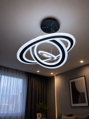 Современная LED-люстра с управлением через пульт и телефон — 3 кольца