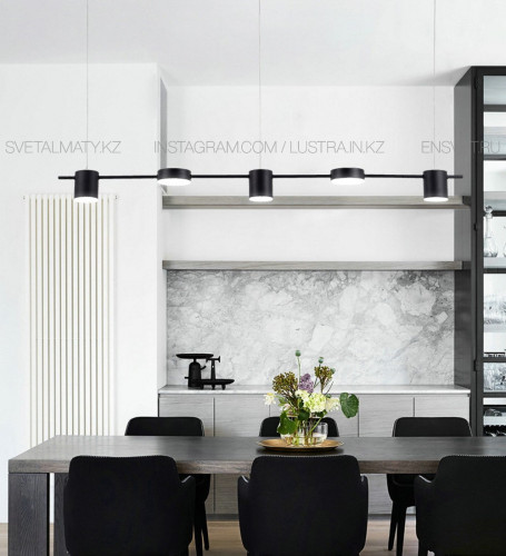 Черная простая светодиодная люстра для кухонного островка, обеденный бар, офис, кофе, ресторан.