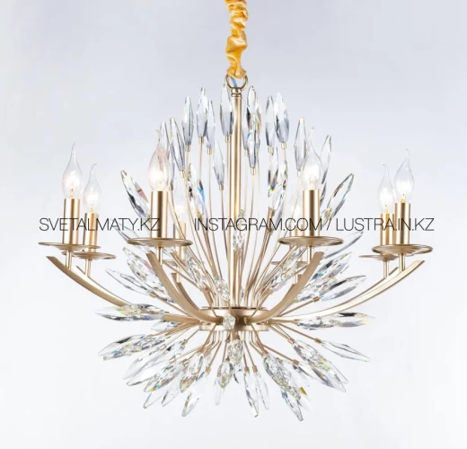 Хрустальная люстра стиль НеоКлассика E14*8 / D650*H700 / Champagne Gold