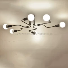 Потолочная люстра черная &quot;Паук&quot; на 6 ламп