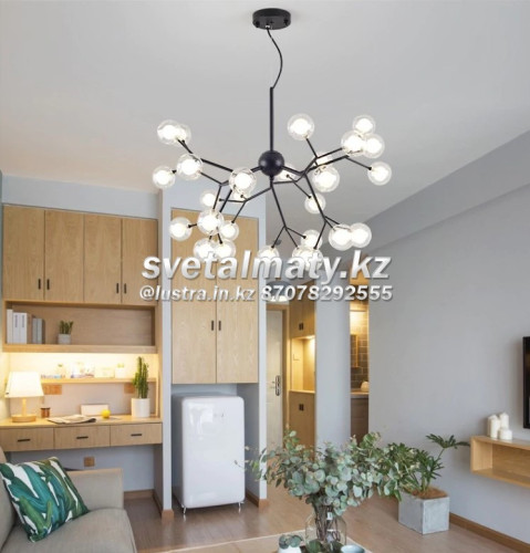 Люстра в стиле Modern на 36 ламп черная YY01-36 BK