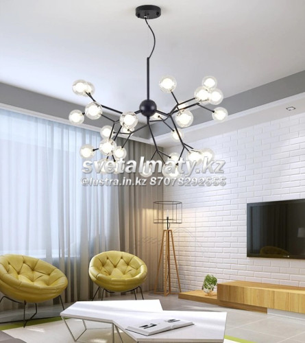 Люстра в стиле Modern на 36 ламп черная YY01-36 BK