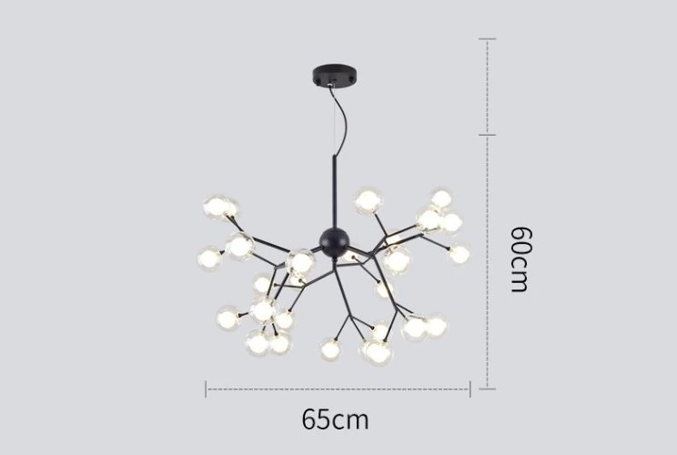Люстра в стиле Modern на 36 ламп черная YY01-36 BK