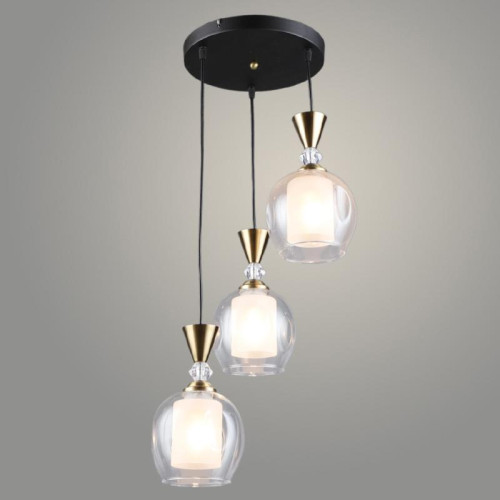 Люстра подвесная с 3 плафонами из стекла N6554/3H