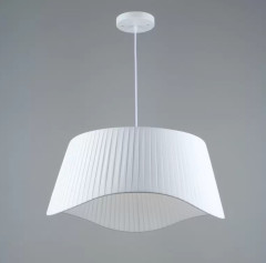 Подвесная люстра в белом текстильном абажуре Ø50 см E27