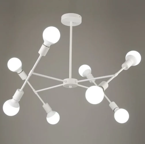 Люстра потолочная белая 8-ти ламповая в стиле Modern