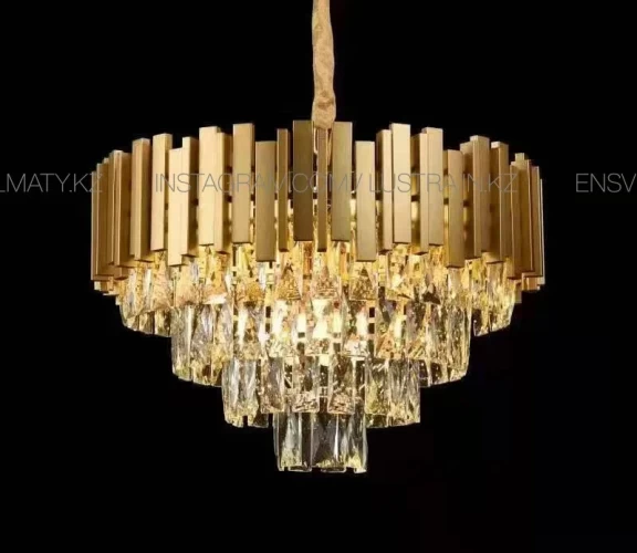 Хрустальная  золотая люстра на 9 ламп
