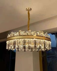 Люстра хрустальная на 16 ламп, цвет золото, цоколь E14, код 8579-60GD