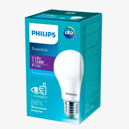 PHILIPS Лампа ESS LEDBulb 11W E27 6500K 230 V1/12 Холодный цвет